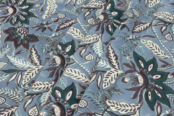 Grey_Cotton_Traditional_Floral_Hand_Block_Print_Unstiched_Material_For_Men's_Kurta_Shirts_&_Women's_Kurti_and_Other_Dress_Material