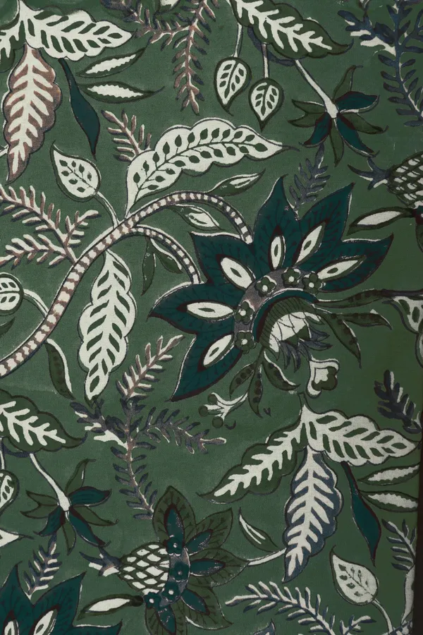 Green_Cotton_Traditional_Floral_Hand_Block_Print_Unstiched_Material_For_Men's_Kurta_Shirts_&_Women's_Kurti_and_Other_Dress_Material