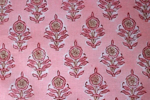 Pink_Cotton_Traditional_Floral_Hand_Block_Print_Unstiched_Material_For_Men's_Kurta_Shirts_&_Women's_Kurti_and_Other_Dress_Material