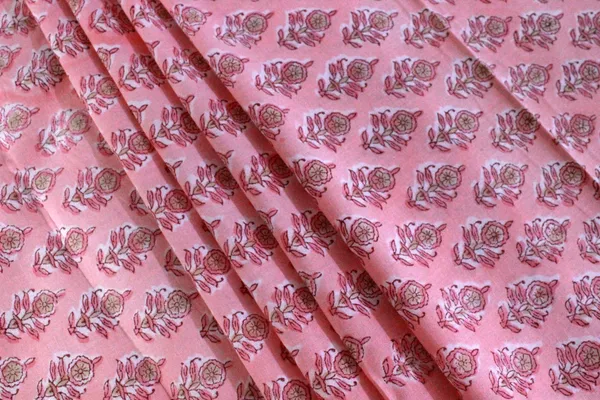 Pink_Cotton_Traditional_Floral_Hand_Block_Print_Unstiched_Material_For_Men's_Kurta_Shirts_&_Women's_Kurti_and_Other_Dress_Material