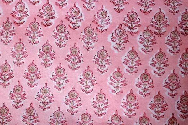 Pink_Cotton_Traditional_Floral_Hand_Block_Print_Unstiched_Material_For_Men's_Kurta_Shirts_&_Women's_Kurti_and_Other_Dress_Material