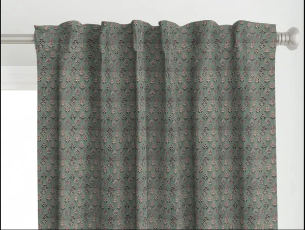 Green_and_Yellow_Colour_Hand_Block_Print_Curtain_&_Drapes,_Pure_Cotton_Fabric