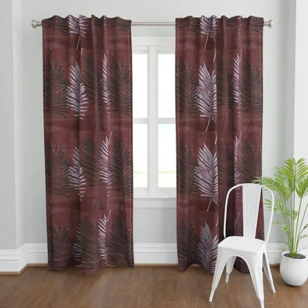Red_and_Black_Colour_Hand_Block_Print_Curtain_&_Drapes,_Pure_Cotton_Fabric