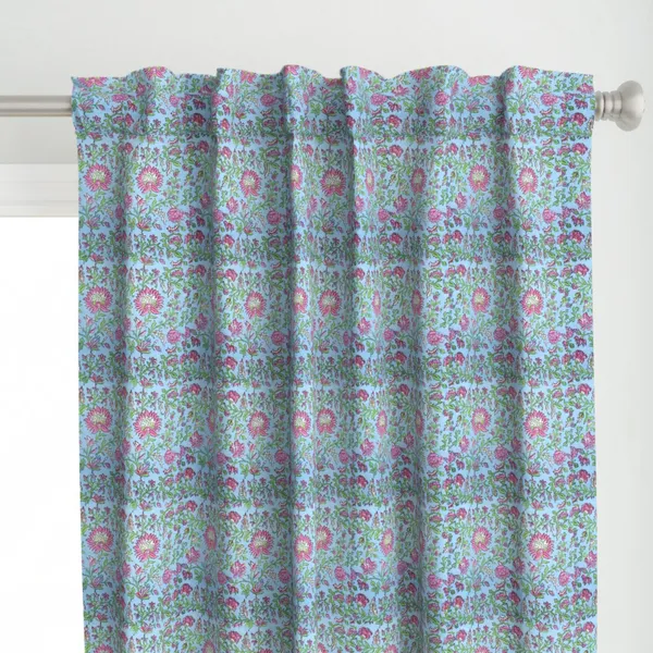 Blue_and_Pink_Colour_Hand_Block_Print_Curtain_&_Drapes,_Pure_Cotton_Fabric