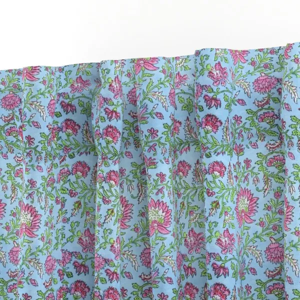 Blue_and_Pink_Colour_Hand_Block_Print_Curtain_&_Drapes,_Pure_Cotton_Fabric