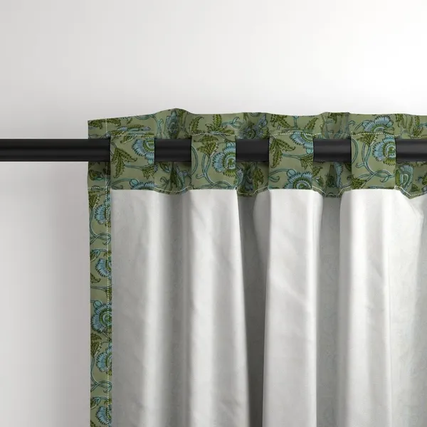 Green_and_Blue_Colour_Hand_Block_Print_Curtain_&_Drapes,_Pure_Cotton_Fabric