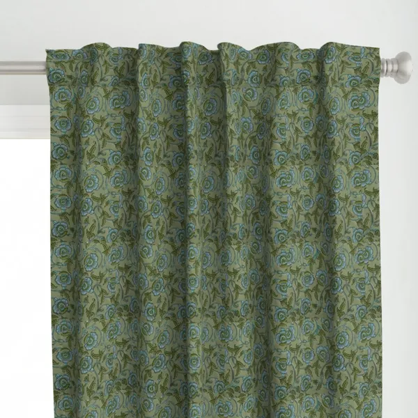 Green_and_Blue_Colour_Hand_Block_Print_Curtain_&_Drapes,_Pure_Cotton_Fabric
