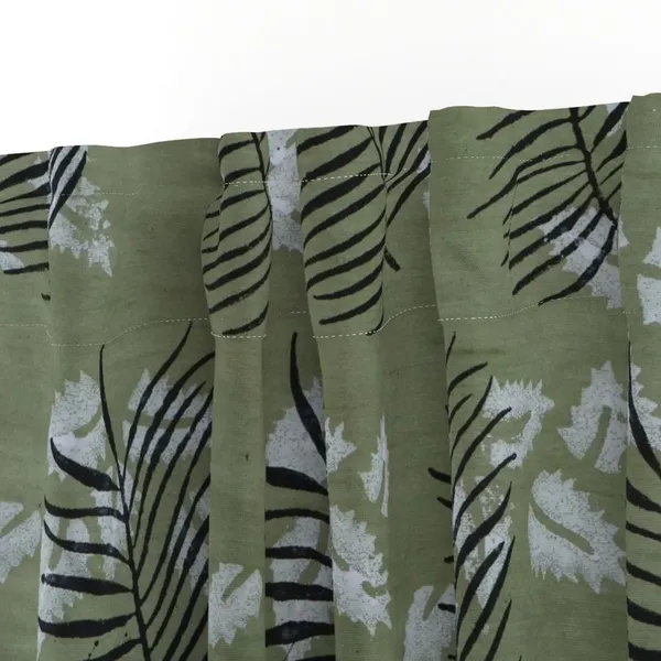 Green_and_White_Colour_Hand_Block_Print_Curtain_&_Drapes,_Pure_Cotton_Fabric