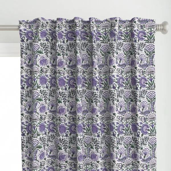 Purple_and_White_Colour_Hand_Block_Print_Curtain_&_Drapes,_Pure_Cotton_Fabric