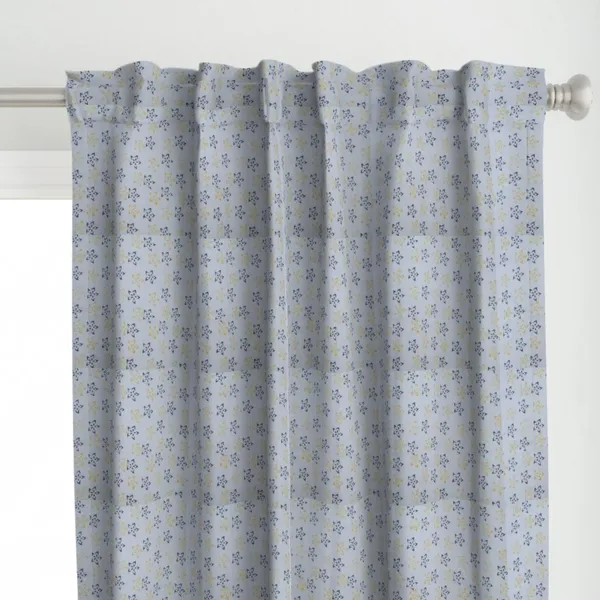 Blue,_White_and_Yellow_Colour_Hand_Block_Print_Curtain_&_Drapes,_Pure_Cotton_Fabric