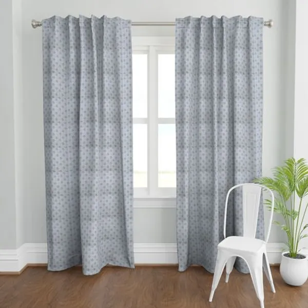 Blue,_White_and_Yellow_Colour_Hand_Block_Print_Curtain_&_Drapes,_Pure_Cotton_Fabric