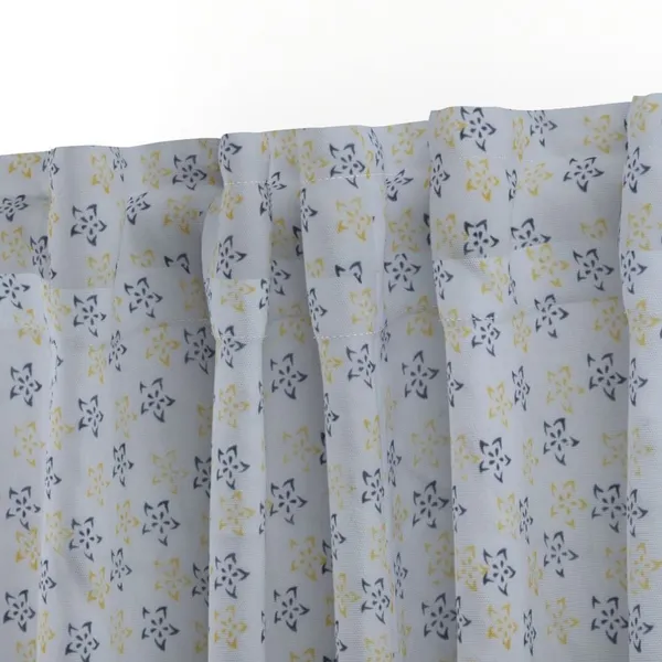 Blue,_White_and_Yellow_Colour_Hand_Block_Print_Curtain_&_Drapes,_Pure_Cotton_Fabric