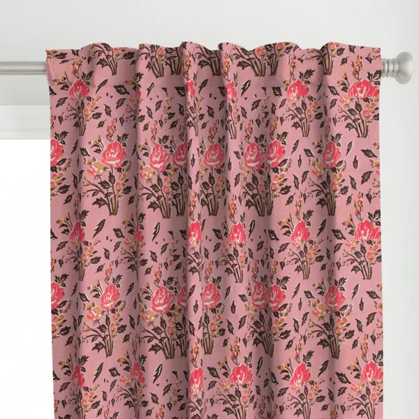 Pink_and_Brown_Colour_Hand_Block_Print_Curtain_&_Drapes,_Pure_Cotton_Fabric