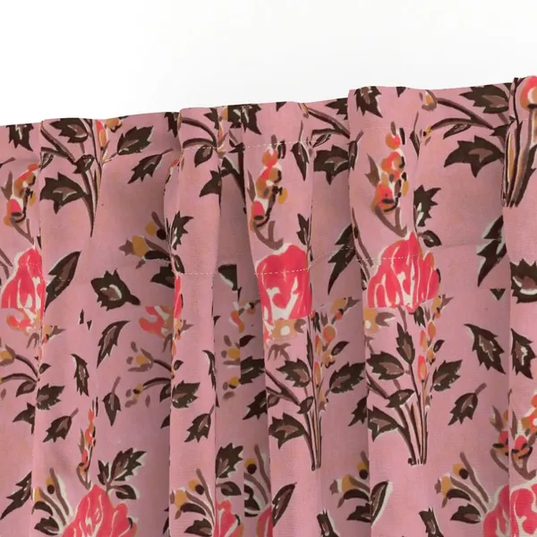 Pink_and_Brown_Colour_Hand_Block_Print_Curtain_&_Drapes,_Pure_Cotton_Fabric