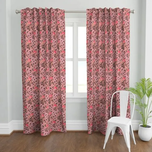 Pink_and_Brown_Colour_Hand_Block_Print_Curtain_&_Drapes,_Pure_Cotton_Fabric