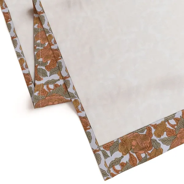 Orange,_Brown_and_White_Colour_Hand_Block_Print_Curtain_&_Drapes,_Pure_Cotton_Fabric