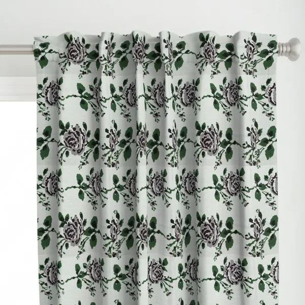 Purple,_Green_and_White_Colour_Hand_Block_Print_Curtain_&_Drapes,_Pure_Cotton_Fabric