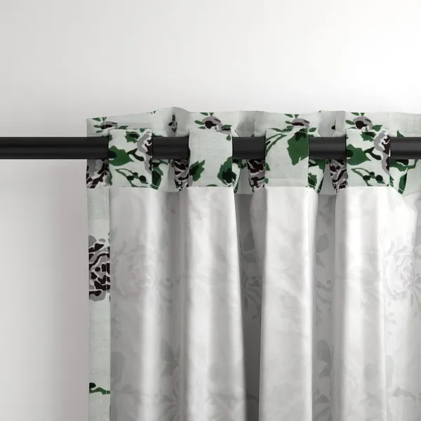 Purple,_Green_and_White_Colour_Hand_Block_Print_Curtain_&_Drapes,_Pure_Cotton_Fabric