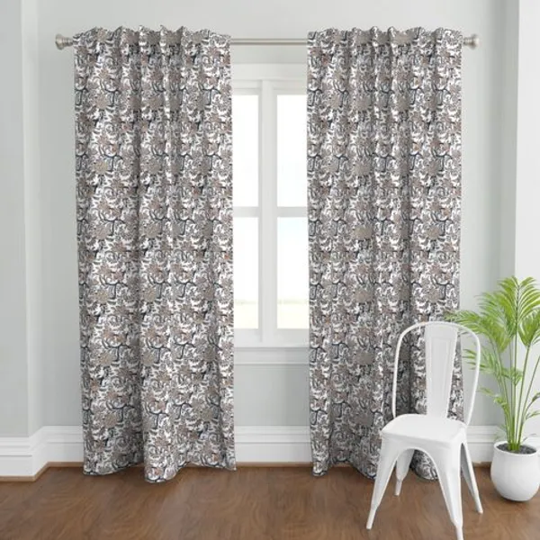 Orange_and_Blue_Colour_Hand_Block_Print_Curtain_&_Drapes,_Pure_Cotton_Fabric