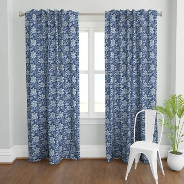 Blue_and_White_Colour_Hand_Block_Print_Curtain_&_Drapes,_Pure_Cotton_Fabric
