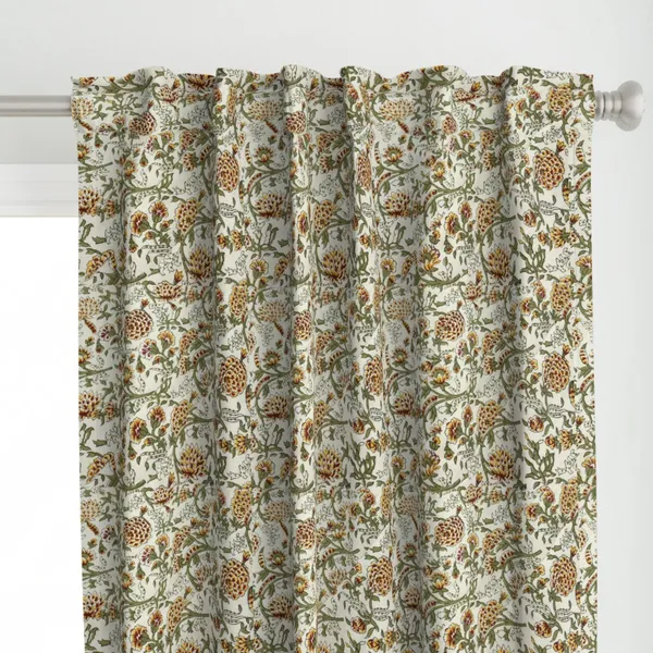 Green_and_Yellow_Colour_Hand_Block_Print_Curtain_&_Drapes,_Pure_Cotton_Fabric