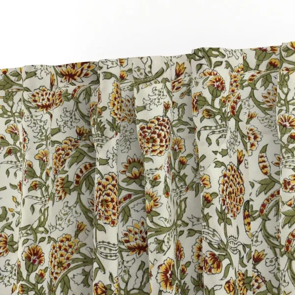 Green_and_Yellow_Colour_Hand_Block_Print_Curtain_&_Drapes,_Pure_Cotton_Fabric