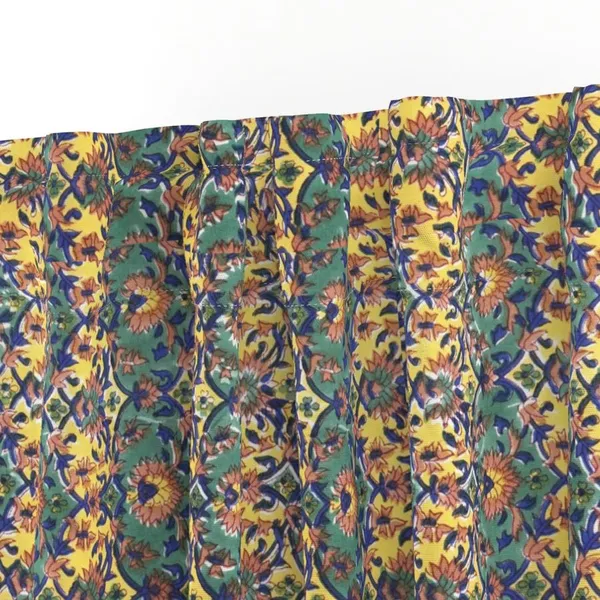 Green_and_Yellow_Colour_Hand_Block_Print_Curtain_&_Drapes,_Pure_Cotton_Fabric
