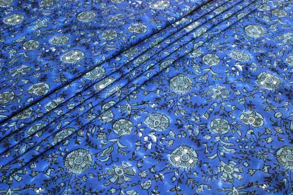 Blue_Cotton_Traditional_Floral_Hand_Block_Print_Unstiched_Material_For_Men's_Kurta_Shirts_&_Women's_Kurti_and_Other_Dress_Material