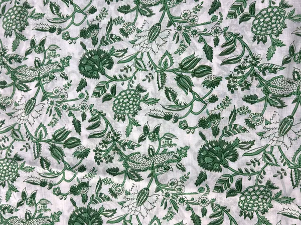 Green_Cotton_Traditional_Floral_Hand_Block_Print_Unstiched_Material_For_Men's_Kurta_Shirts_&_Women's_Kurti_and_Other_Dress_Material