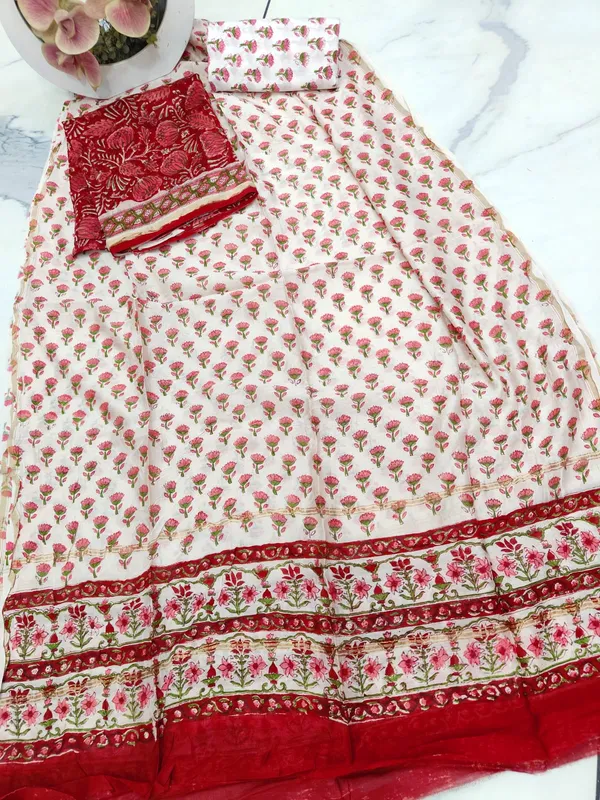 Unstitched_Pink_and_White_Block_printed_Chanderi_Silk_three_piece_suit_set