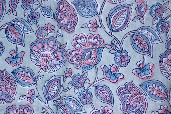Blue_Cotton_Traditional_Floral_Hand_Block_Print_Unstiched_Material_For_Men's_Kurta_Shirts_&_Women's_Kurti_and_Other_Dress_Material|1416