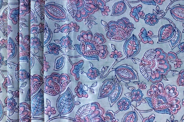 Blue_Cotton_Traditional_Floral_Hand_Block_Print_Unstiched_Material_For_Men's_Kurta_Shirts_&_Women's_Kurti_and_Other_Dress_Material|1416