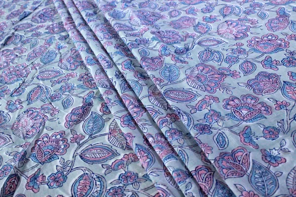 Blue_Cotton_Traditional_Floral_Hand_Block_Print_Unstiched_Material_For_Men's_Kurta_Shirts_&_Women's_Kurti_and_Other_Dress_Material|1416