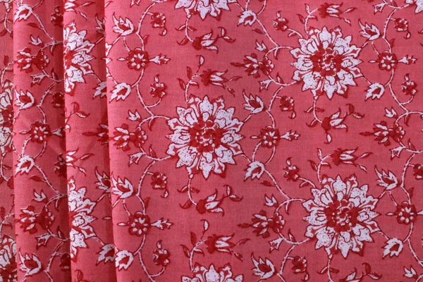 Pink_Cotton_Traditional_Floral_Hand_Block_Print_Unstiched_Material_For_Men's_Kurta_Shirts_&_Women's_Kurti_and_Other_Dress_Material|1412