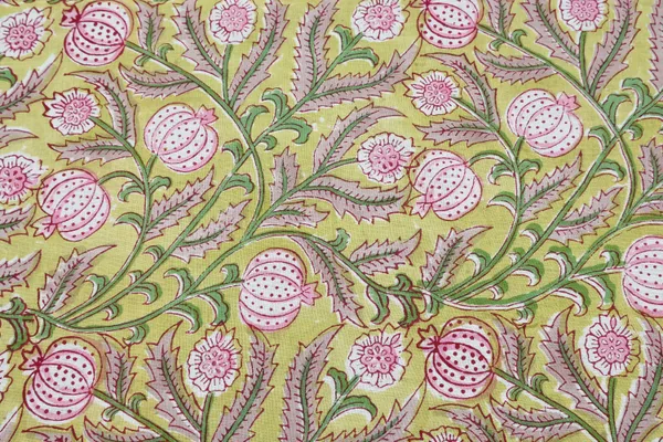 Green_Cotton_Traditional_Floral_Hand_Block_Print_Unstiched_Material_For_Men's_Kurta_Shirts_&_Women's_Kurti_and_Other_Dress_Material
