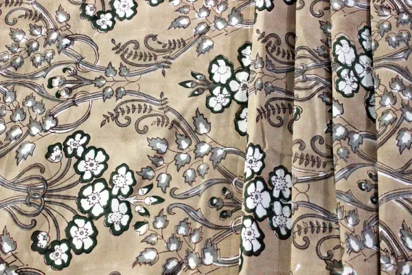 Brown_Cotton_Traditional_Floral_Hand_Block_Print_Unstiched_Material_For_Men's_Kurta_Shirts_&_Women's_Kurti_and_Other_Dress_Material