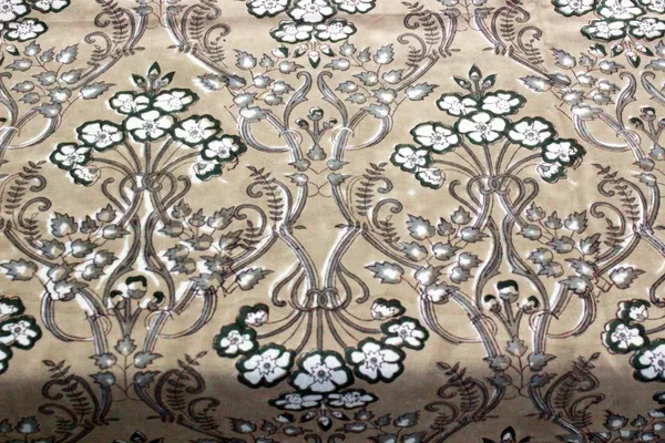 Brown_Cotton_Traditional_Floral_Hand_Block_Print_Unstiched_Material_For_Men's_Kurta_Shirts_&_Women's_Kurti_and_Other_Dress_Material