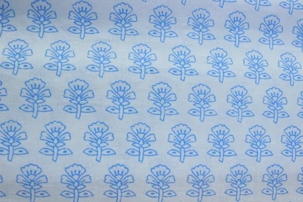 Blue_Cotton_Traditional_Floral_Hand_Block_Print_Unstiched_Material_For_Men's_Kurta_Shirts_&_Women's_Kurti_and_Other_Dress_Material