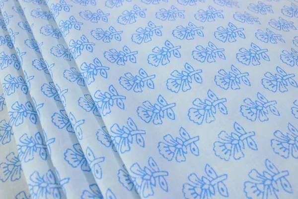 Blue_Cotton_Traditional_Floral_Hand_Block_Print_Unstiched_Material_For_Men's_Kurta_Shirts_&_Women's_Kurti_and_Other_Dress_Material