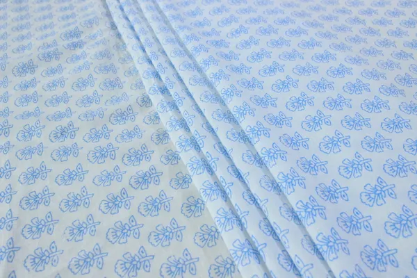 Blue_Cotton_Traditional_Floral_Hand_Block_Print_Unstiched_Material_For_Men's_Kurta_Shirts_&_Women's_Kurti_and_Other_Dress_Material