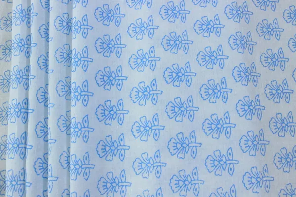 Blue_Cotton_Traditional_Floral_Hand_Block_Print_Unstiched_Material_For_Men's_Kurta_Shirts_&_Women's_Kurti_and_Other_Dress_Material