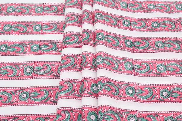 Pink_Cotton_Traditional_Floral_Hand_Block_Print_Unstiched_Material_For_Men's_Kurta_Shirts_&_Women's_Kurti_and_Other_Dress_Material