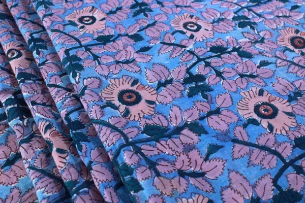 Blue_Cotton_Traditional_Floral_Hand_Block_Print_Unstiched_Material_For_Men's_Kurta_Shirts_&_Women's_Kurti_and_Other_Dress_Material|1405