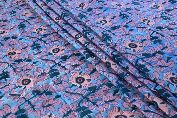 Blue_Cotton_Traditional_Floral_Hand_Block_Print_Unstiched_Material_For_Men's_Kurta_Shirts_&_Women's_Kurti_and_Other_Dress_Material|1405
