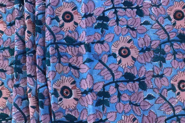 Blue_Cotton_Traditional_Floral_Hand_Block_Print_Unstiched_Material_For_Men's_Kurta_Shirts_&_Women's_Kurti_and_Other_Dress_Material|1405