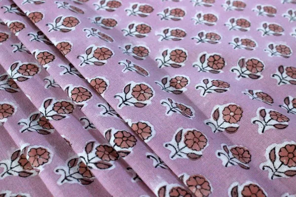 Pink_Cotton_Traditional_Floral_Hand_Block_Print_Unstiched_Material_For_Men's_Kurta_Shirts_&_Women's_Kurti_and_Other_Dress_Material