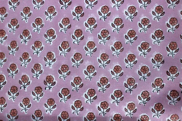Pink_Cotton_Traditional_Floral_Hand_Block_Print_Unstiched_Material_For_Men's_Kurta_Shirts_&_Women's_Kurti_and_Other_Dress_Material
