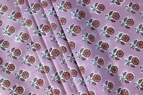 Pink_Cotton_Traditional_Floral_Hand_Block_Print_Unstiched_Material_For_Men's_Kurta_Shirts_&_Women's_Kurti_and_Other_Dress_Material