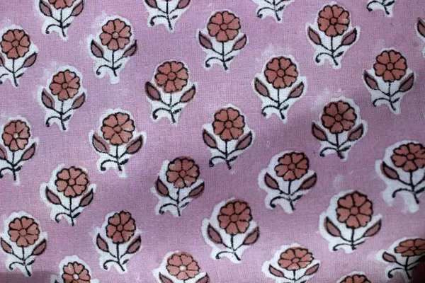 Pink_Cotton_Traditional_Floral_Hand_Block_Print_Unstiched_Material_For_Men's_Kurta_Shirts_&_Women's_Kurti_and_Other_Dress_Material