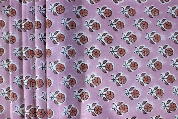 Pink_Cotton_Traditional_Floral_Hand_Block_Print_Unstiched_Material_For_Men's_Kurta_Shirts_&_Women's_Kurti_and_Other_Dress_Material